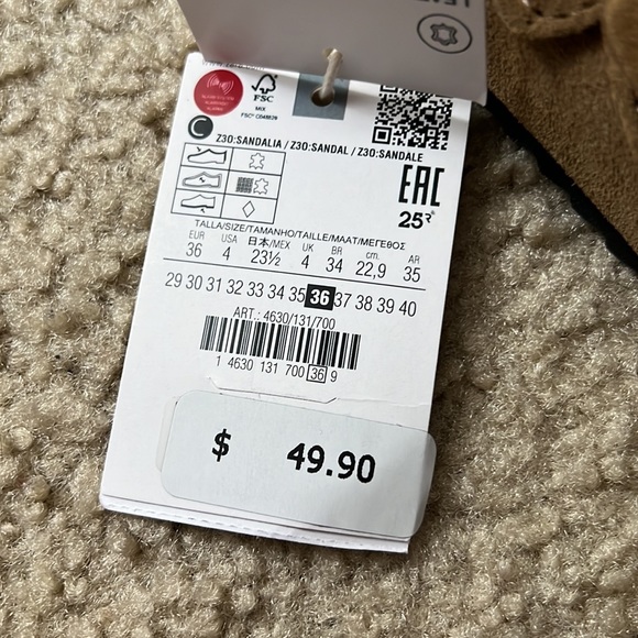 Zara kids sandals size us4 eur36 - Picture 2 of 3